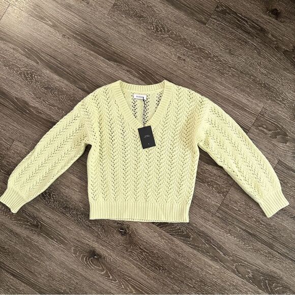 Naadam Pointelle V-Neck Cashmere Sweater - Picture 1 of 8
